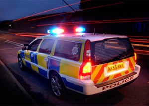 police volvo patrol car